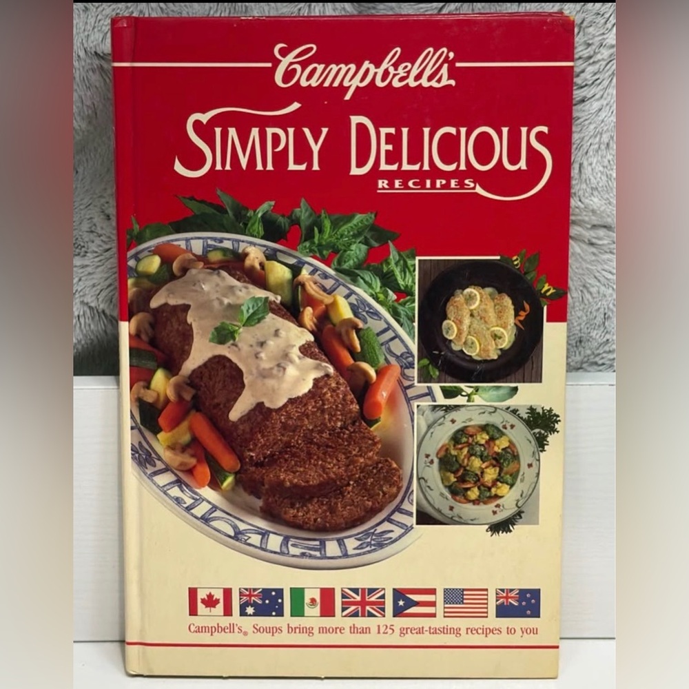 1992 Vintage Campbell's Simply Delicious Recipes Cookbook - Red Cover